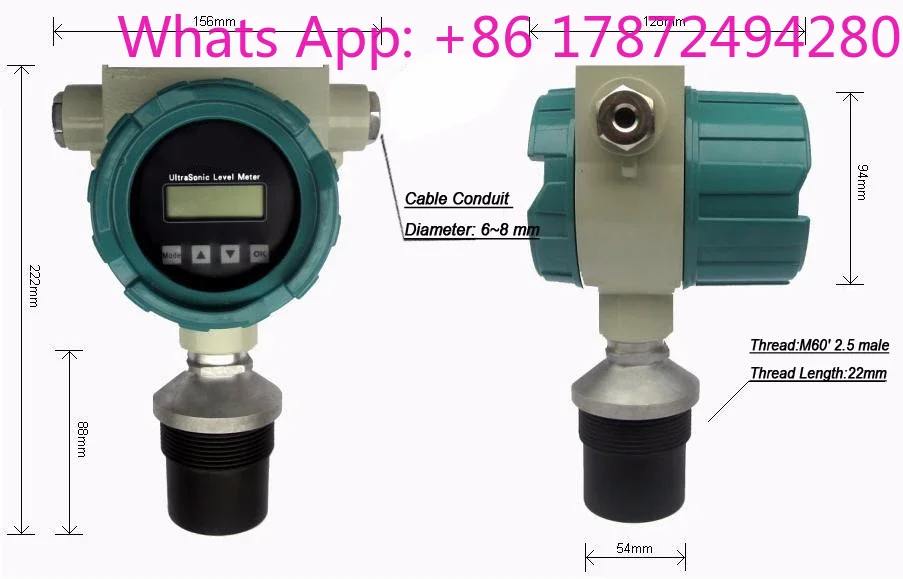 

Water Tank level measurement instrument - Wireless ultrasonic liquid level meter transmitter