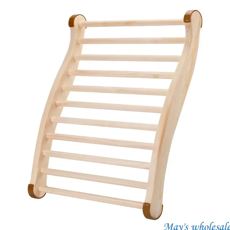 S-شكل تصميم ساونا كرسي الظهر ساونا الملحقات ساونا مسند الظهر خشبي مقاوم للانزلاق مريح مريح مسند الظهر 448A #1