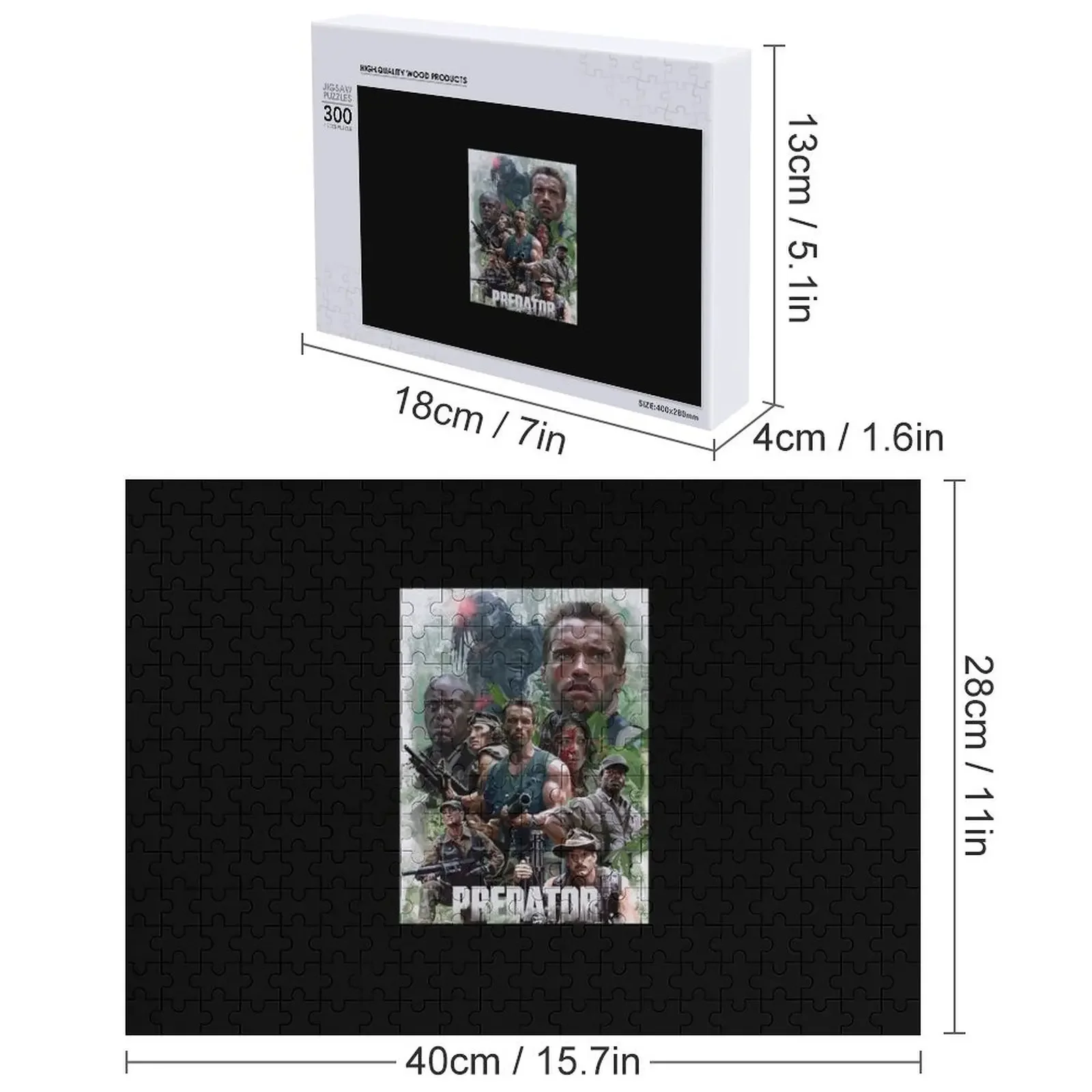 Prédateur (noir) Puzzle nom en bois jouets personnalisés pour tout-petits Puzzle