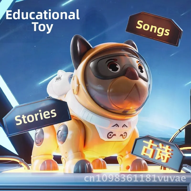 Jouet de chien Robot électrique pour chiot, éducation précoce pour enfants, animal de compagnie intelligent mécanique interactif avec son et lumière pour garçons et filles