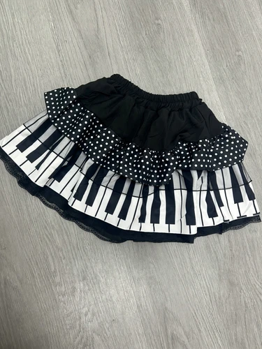 Imagen 1 del producto Faldas con teclas de Piano blancas y negras Vintage americanas Y2k, falda acampanada fruncida de cintura delgada para Mujer, novedad de verano 2021, estilo coreano Chic para Mujer