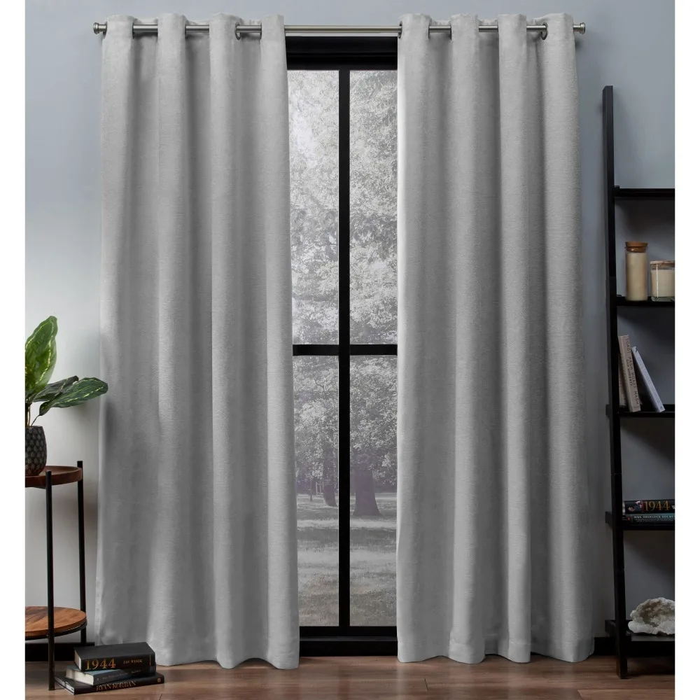 

Curtains Oxford Textured Darkening Blackout Grommet Top Curtain Panel Pair Curtains for Living Room Tulle Bedrooms Bedroom the