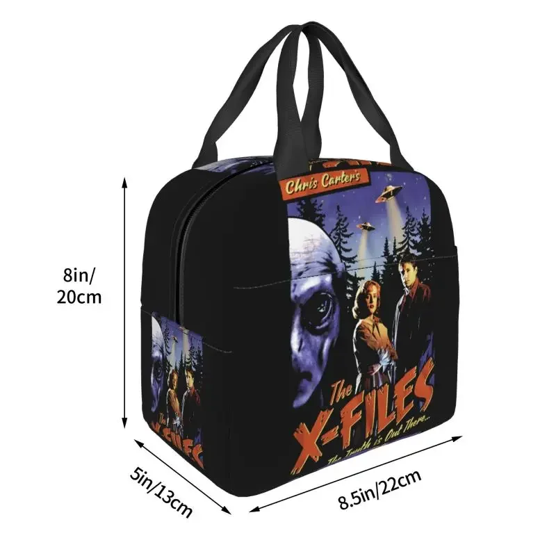 The X Files Lunch Box Spooky Mulder Scully Dana Fox Cases TV The Truth Is Out There Cooler Thermal Food Insulated Lunch Bag