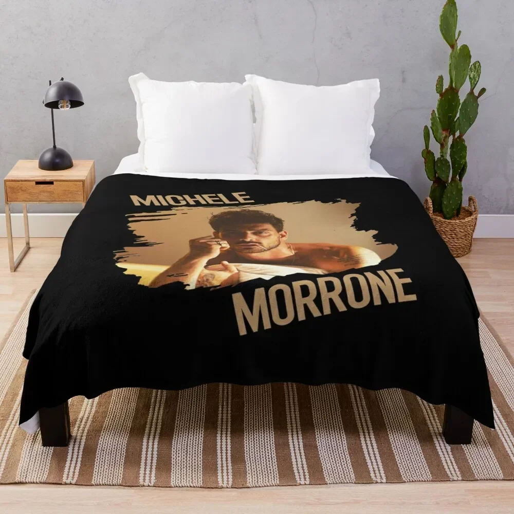 Michele Morrone Photo With Text Throw Blanket Flannels Winter beds sofa bed anime Blankets