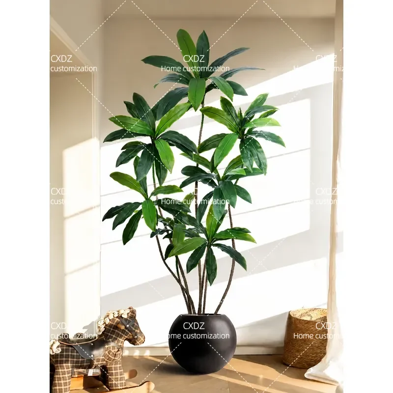 Simulated green plants high-end light luxury Brazilian wood fake plant decoration indoor living room bionic floor ornament
