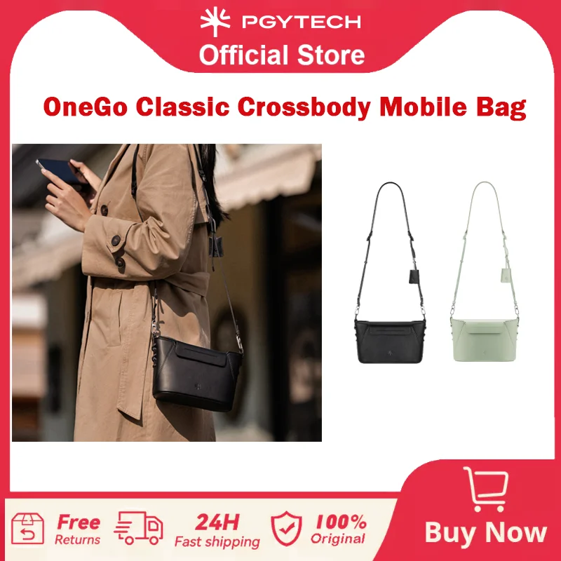 PGYTECH OneGo Crossbody Mobile Bag, Large Organized Storage Lens Cloth & Shoulder Strap Everyday Carry Bag for Phone/Camera