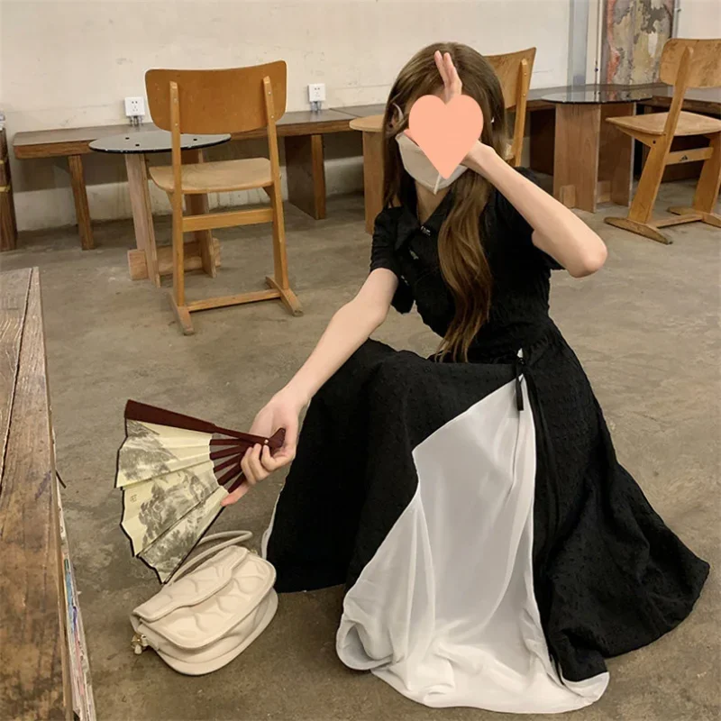 

Midi Dresses Women Bandage Design Elegant Temperament Korean Style Lady A-line Trendy Casual Daily Summer Simple Vestidos Платье