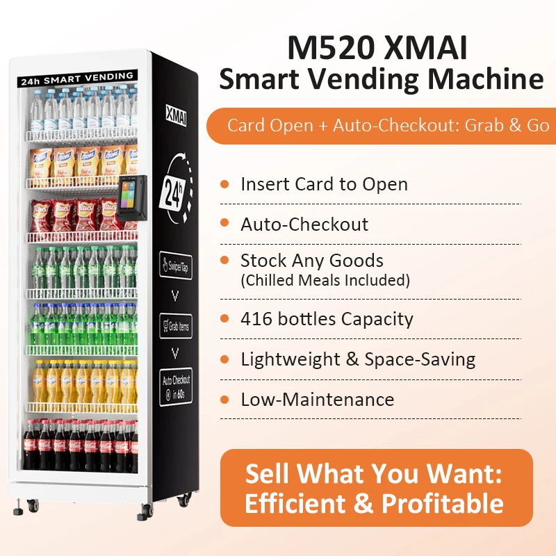 Smart gym freezer for selling protein drinks and healthy snacks