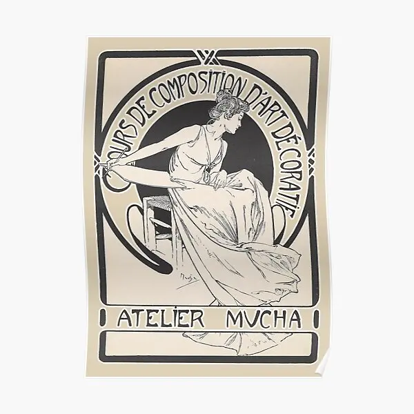 Atelier Mucha Original Program Cover 1  Poster Room Modern Decoration Vintage Wall Home Funny Picture Painting Decor No Frame