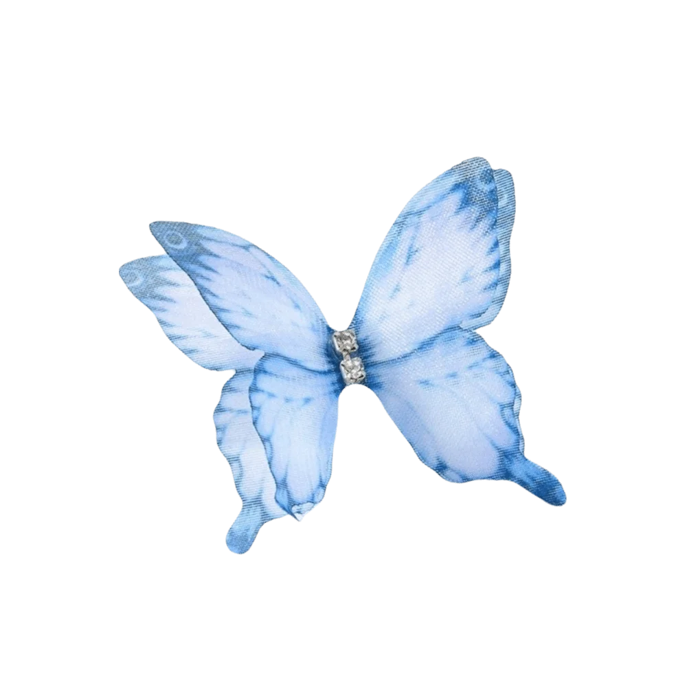 50Pcs 3D Organza Fabric Butterfly Appliques Colorful Double-layer Chiffon Butterfly Embroidered Patches Translucent