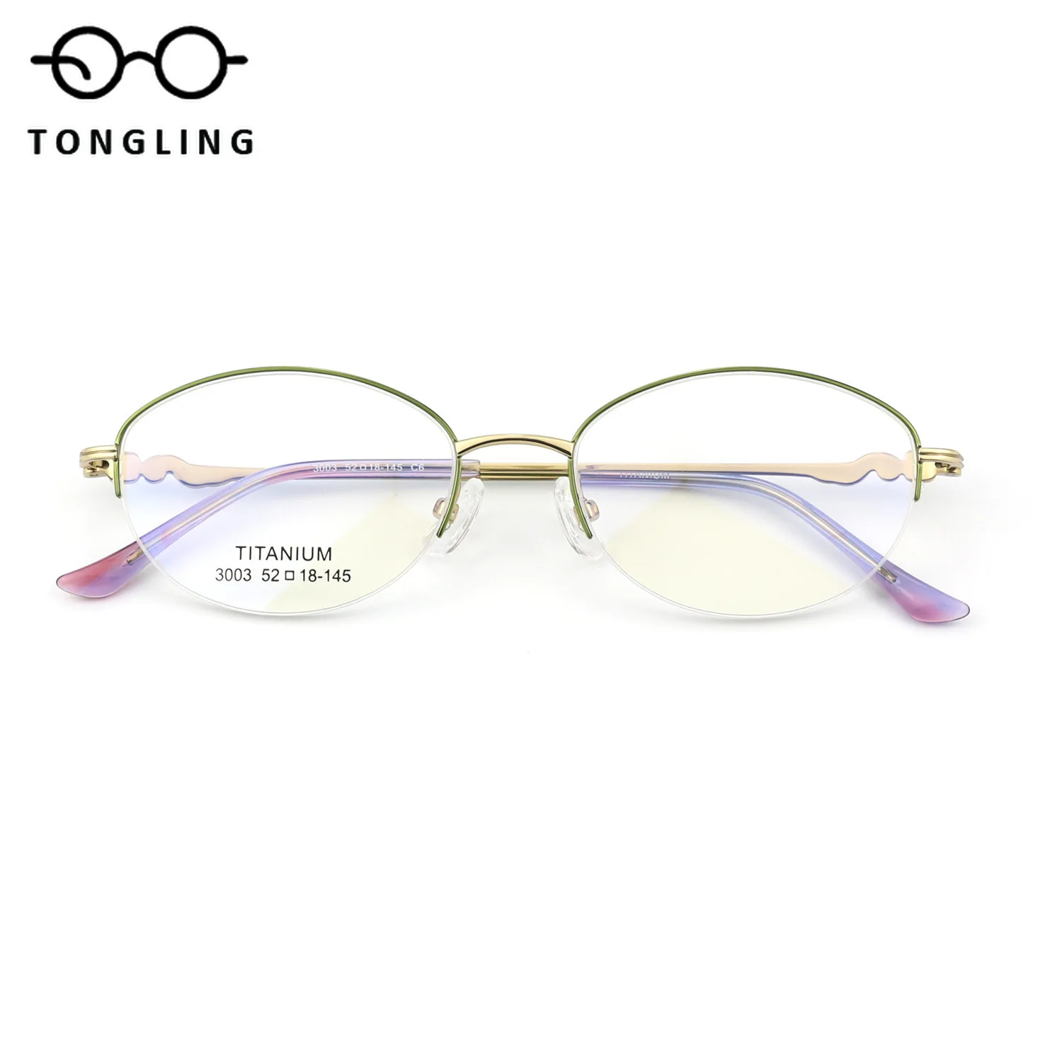 

2025 Fashionable Men Pure Titanium Fresh Ultra-Light Frameless Women Oval Glasses Frame Can Be Equipped with Prescription Lenses