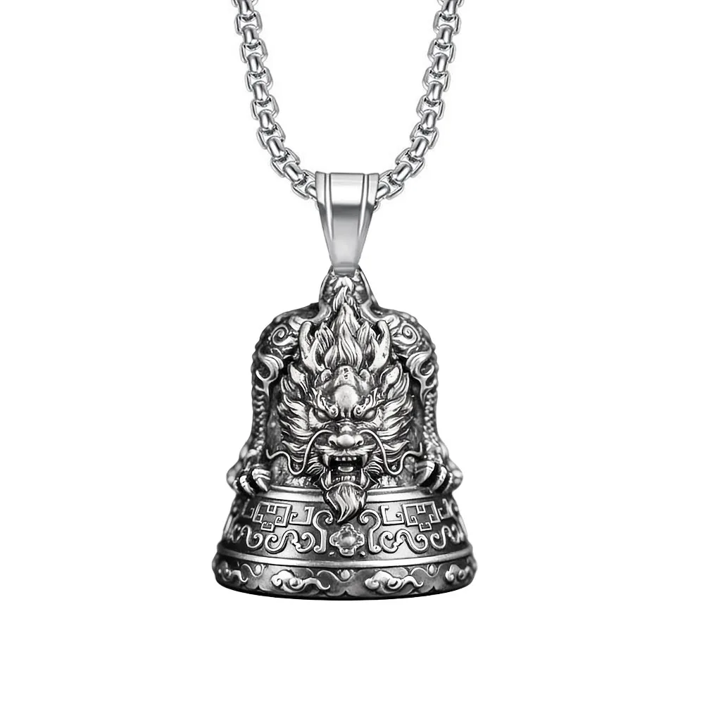Motorcycle lucky riding dragon bell key chain for good luck prayer hand bell lucky riding bell