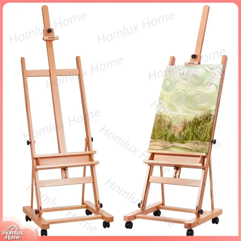 Heavy Duty Adjustable Artist Easel for Canvas Painting Studio Art Stand Up to 48 Inch Wooden Folding H Easel for Beginners