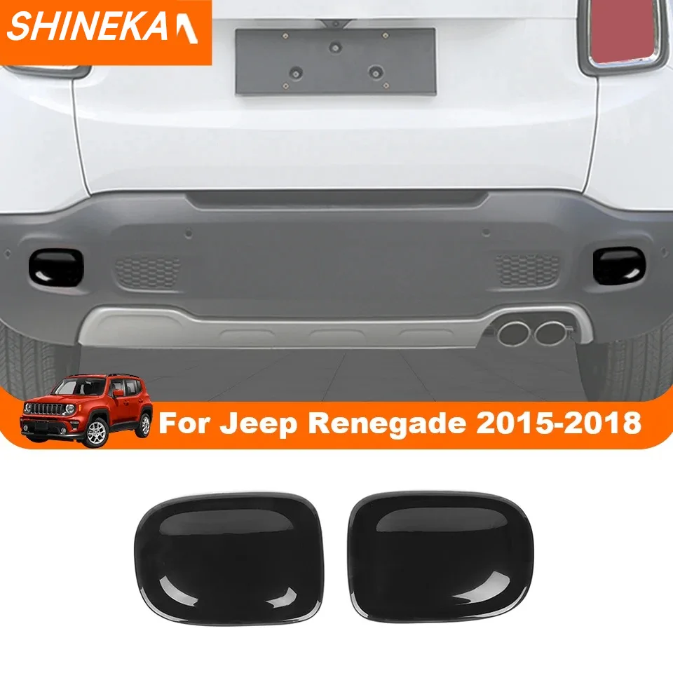 SHINEKA Car Rear Fog Light Lamp Decoration Cover for Jeep Renegade 2015 2016 2017 2018 2019 2020 2021 Up Exterior Accessories