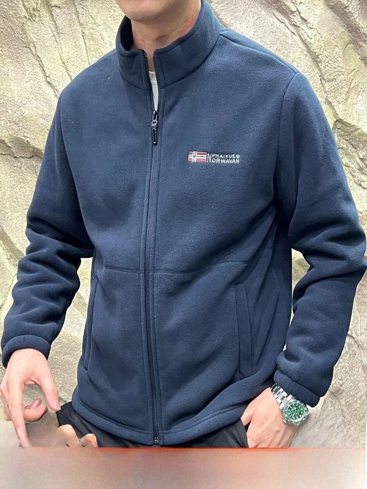 

Мужское куртка-стойка Thiened Fce на подкладке, теплое пальто из полиэфирного волокна, длинное пальто на молнии с внутренней подкладкой