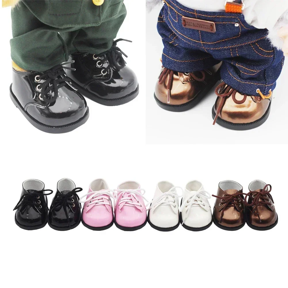 دمية الأحذية 9*5.5 سنتيمتر أحذية من الجلد ل 38 سنتيمتر كبير Labubu أفخم دمية دب دمى ألعاب من نسيج مخملي إكسسوارات أحذية #3