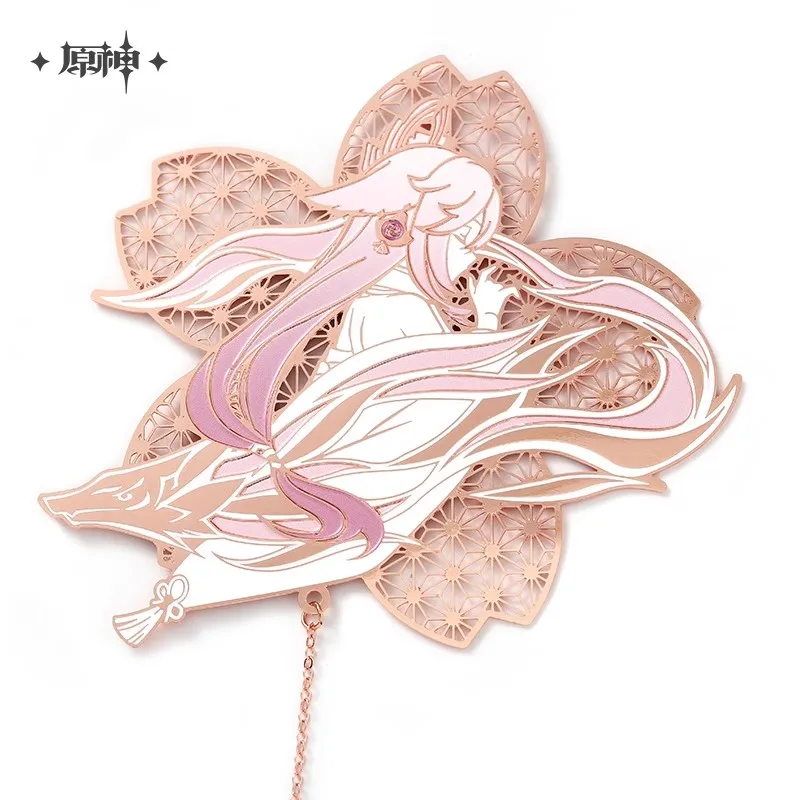 [Genuine] Anime Bookmarks Birthday Genshin Impact Yae Miko Fashion Metal Bookmark keychain Collection Creative Stationery Gifts