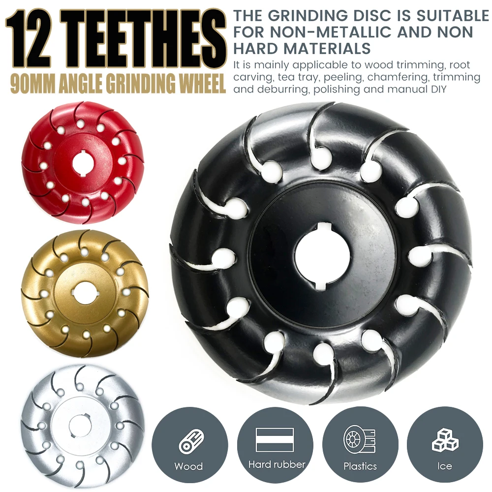 Wood Carving Disc Cutter Angle Grinder Circular Saw Blade Double 12 Teethes Wheel Abrasive Cut Sharp Tree Woodworking 90mm