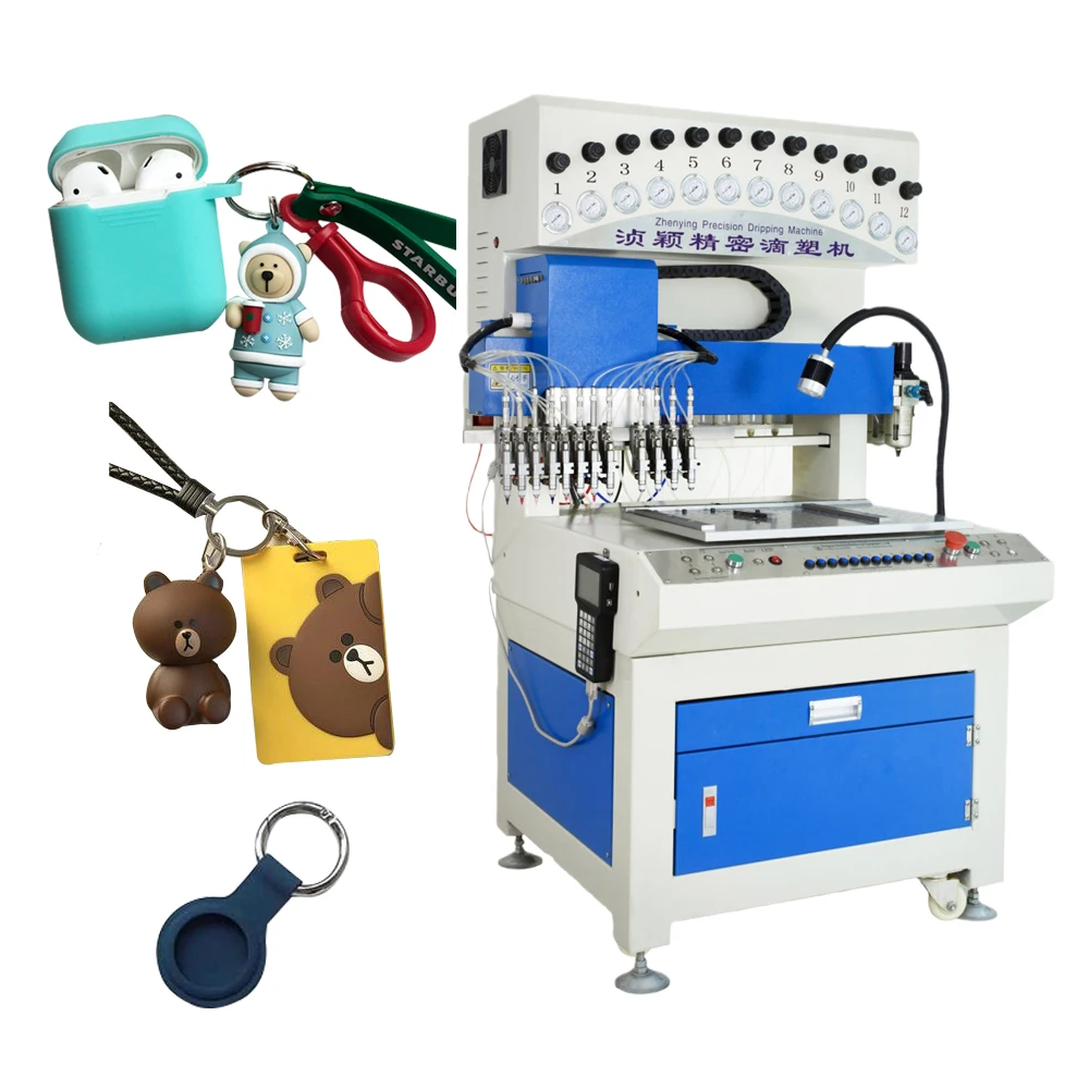 Fully Automatic Soft 3D Pvc Plastic Dripping Machine to Make Silicone Rubber Keychains