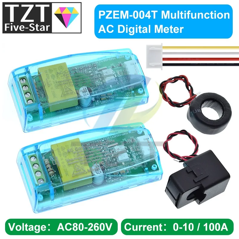 AC Digital Multifunction Meter Watt Power Volt Amp TTL Current Test Module PZEM-004T With Coil 0-100A 80-260V AC For Arduino