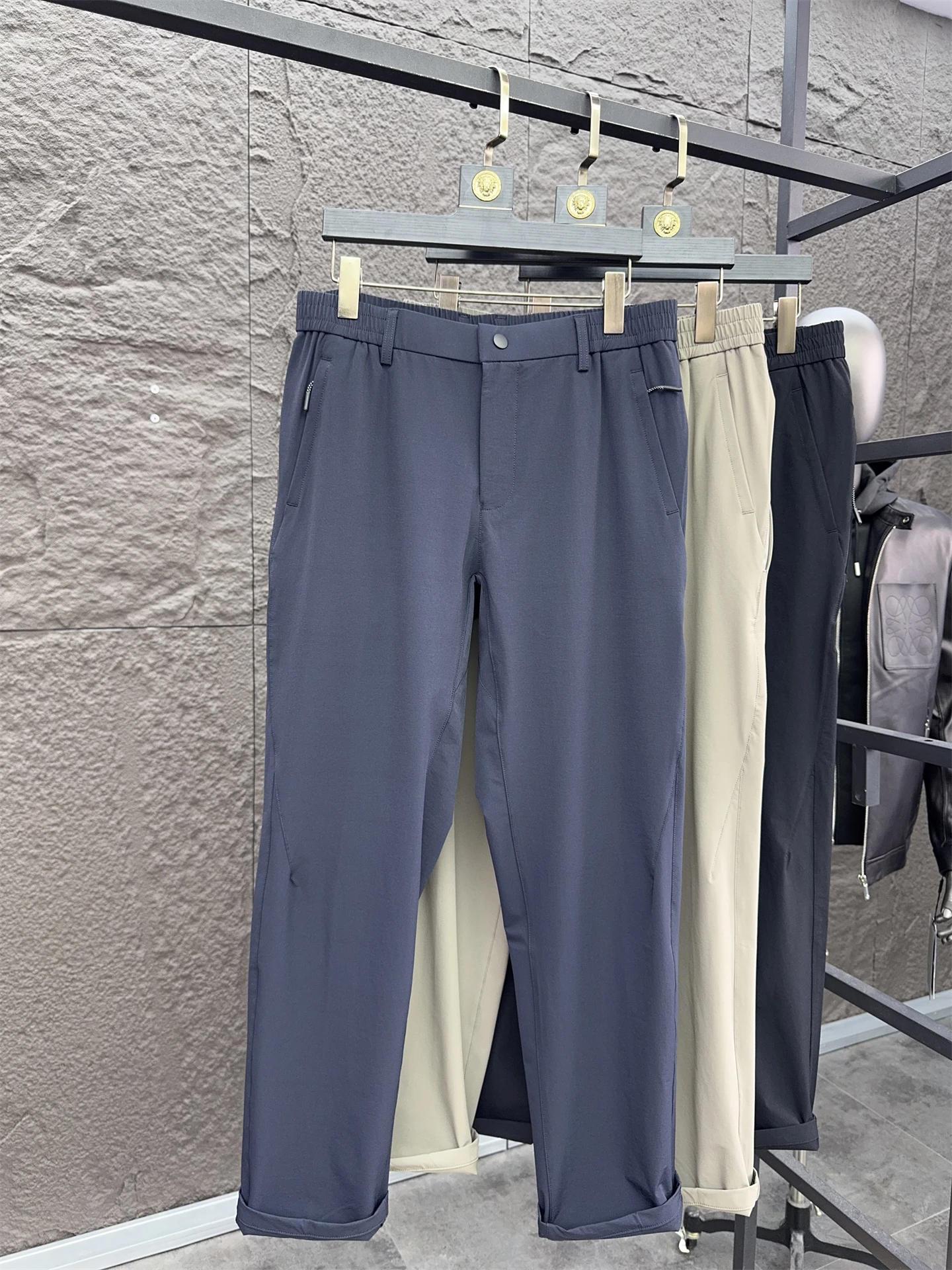 

Svip Men's Slim Fit Straight Leg Casual Pants Comfortable Elastic Waterproof Autumn Commuting Pure Color Busin Casual Trou...