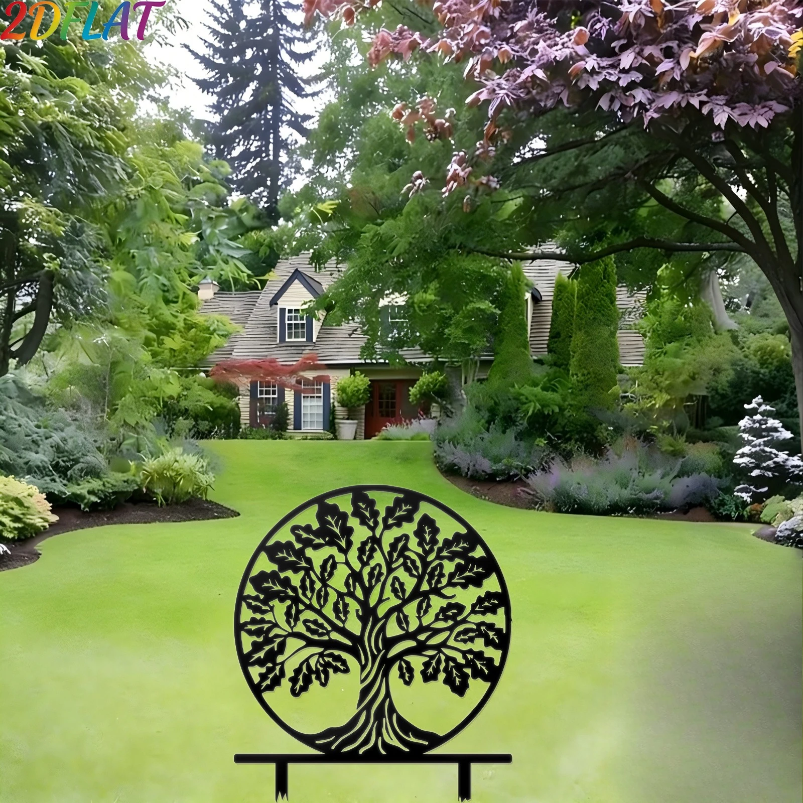 CIFBUY Tree Of Life Metal Wall Art Waterproof Durable Iron Craft Decor For Entryway Patio Garden Home Interior Gift