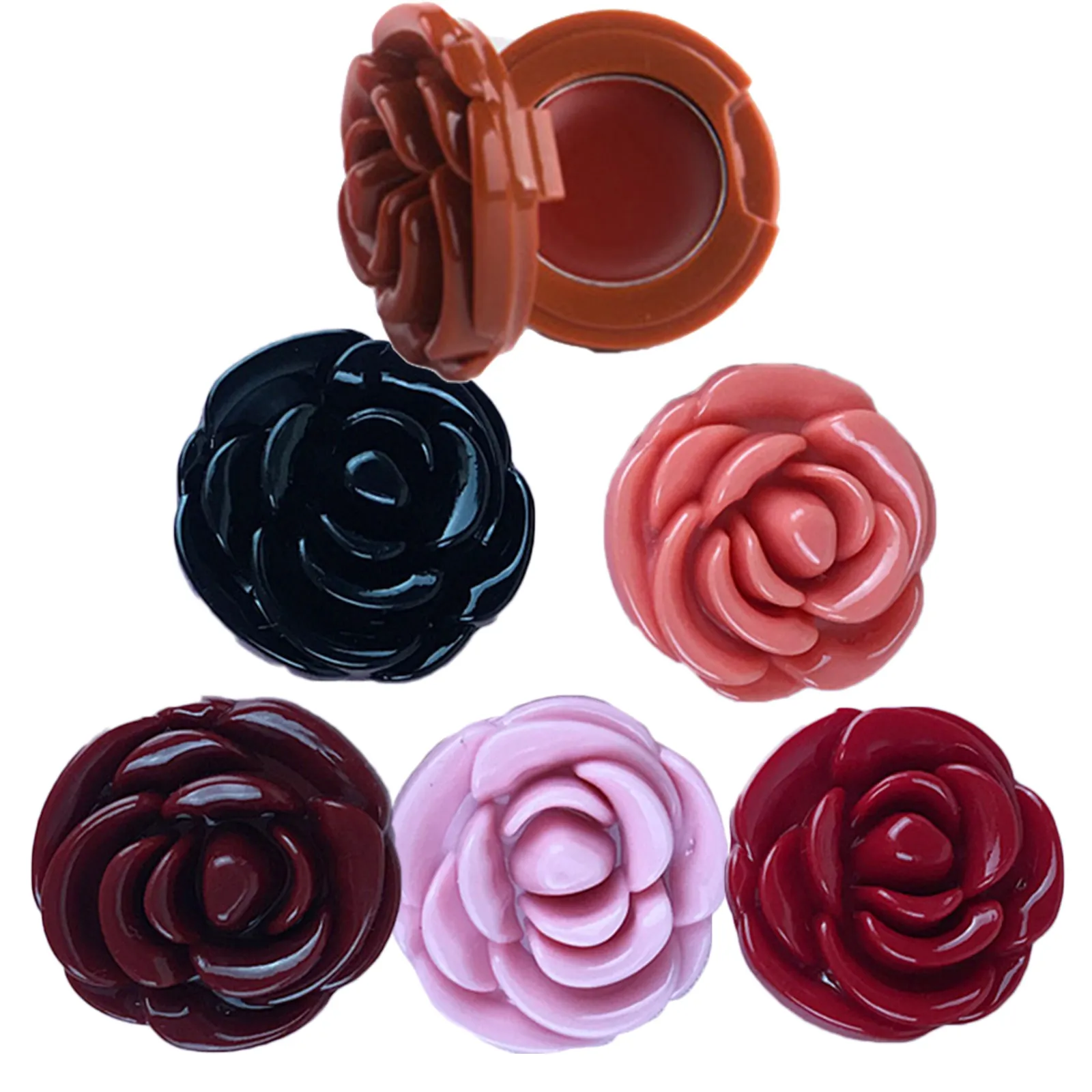 6Pcs Flower Style Refillable Cream Bottles Portable Leak Proof Travel Containers for Beauty Cosmetics Eye Cream Lip Balm