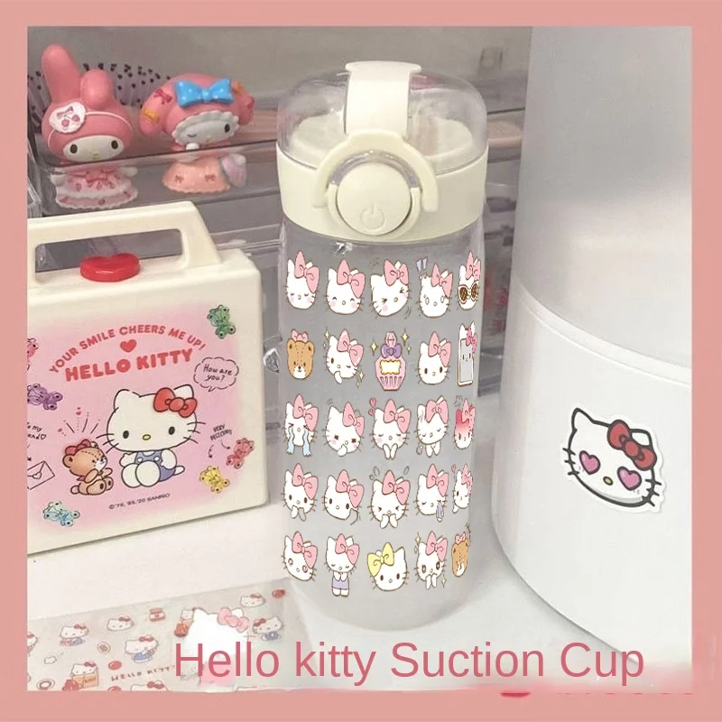 Hellokitty New Straw Plastic Cup Large Capacity Couple Student Cute Girl Student Drinking Cup Simple Portable Ins Easy Cup Gift