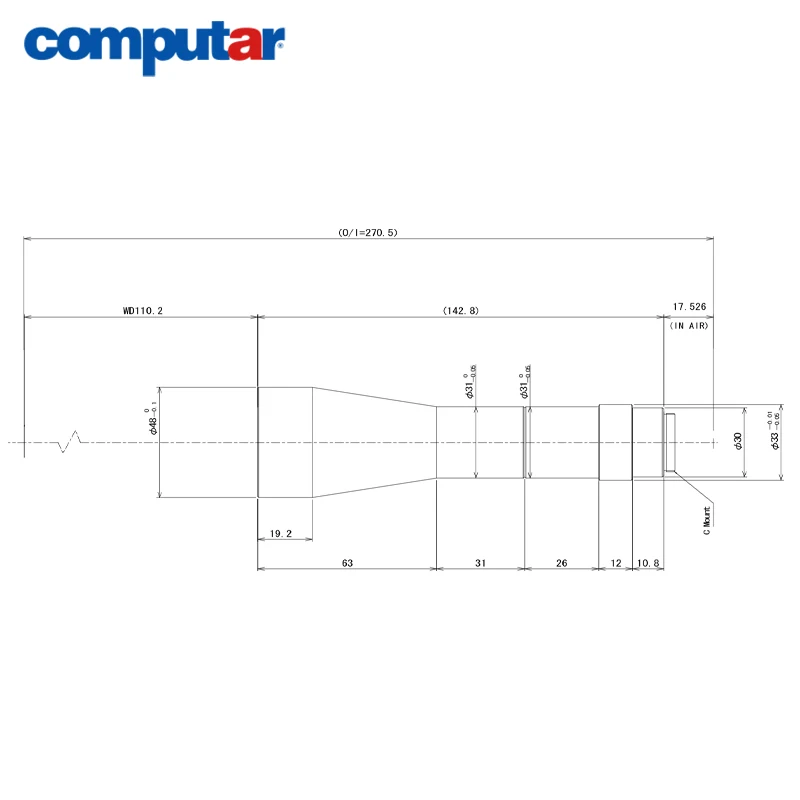 Computar TEC-V05110MPW 0.5X 1