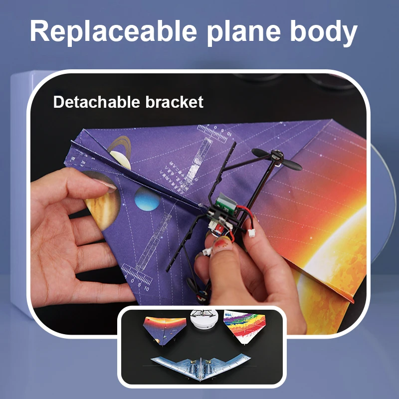 B2 fai da te RC aereo Mini aereo di carta ala fissa tavola magica Origami aeroplani di carta con 10 pezzi di aereo di carta giocattoli per bambini