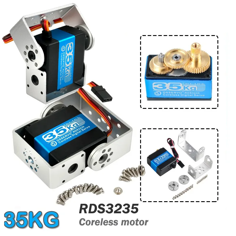 

35KG RDS3235 MG Dual Shaft Digital Servo RC Metal Gear Coreless Motor 180°/270° Aluminum Case Servos DIY Toys Parts For RC Robot