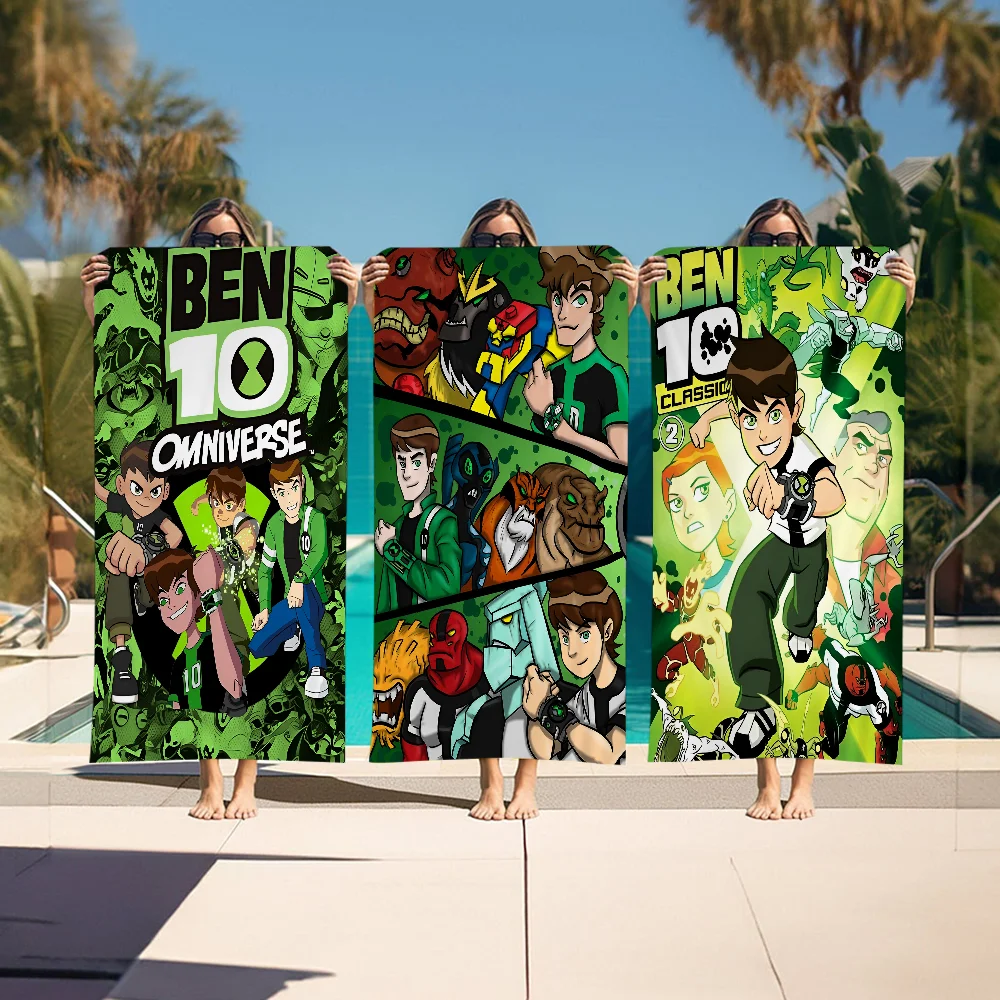 Cartoon B-Ben 10 Cool Big Microfiber Beach Towels Quick Dry Towel Sand Beach Towels Pool Towel For Travel Swim Pool Yoga