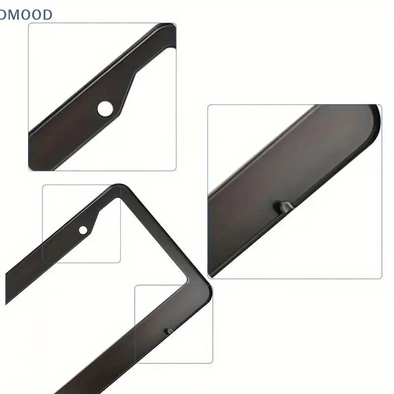 【CR】2-piece Car License Plate Frame Set, Made Of Stainless Steel Alloy
