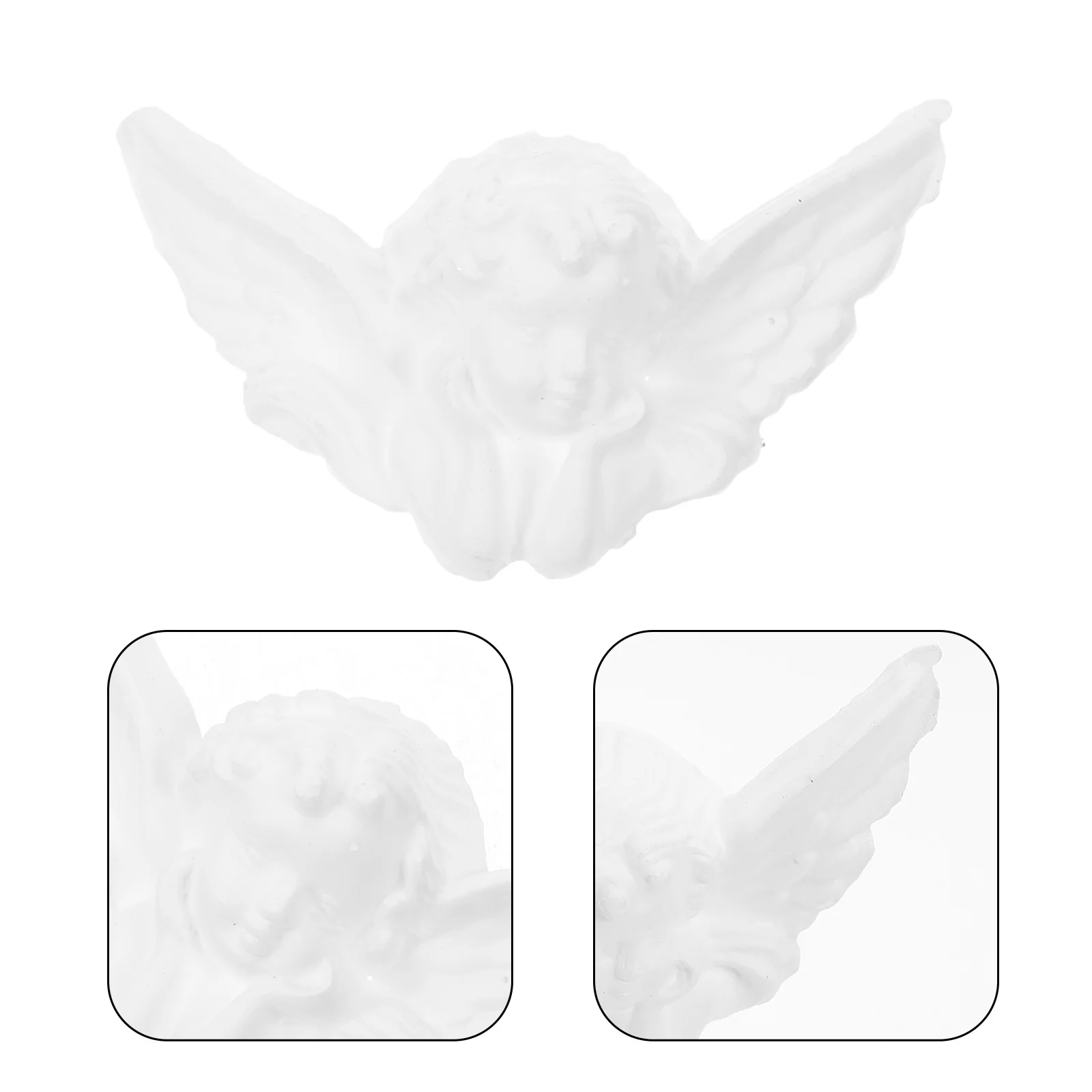 

8Pcs Miniature Resin Angel Head Shower Decorations Favors Party Photo Props Shower Resin Decor Angel Head Sculpture