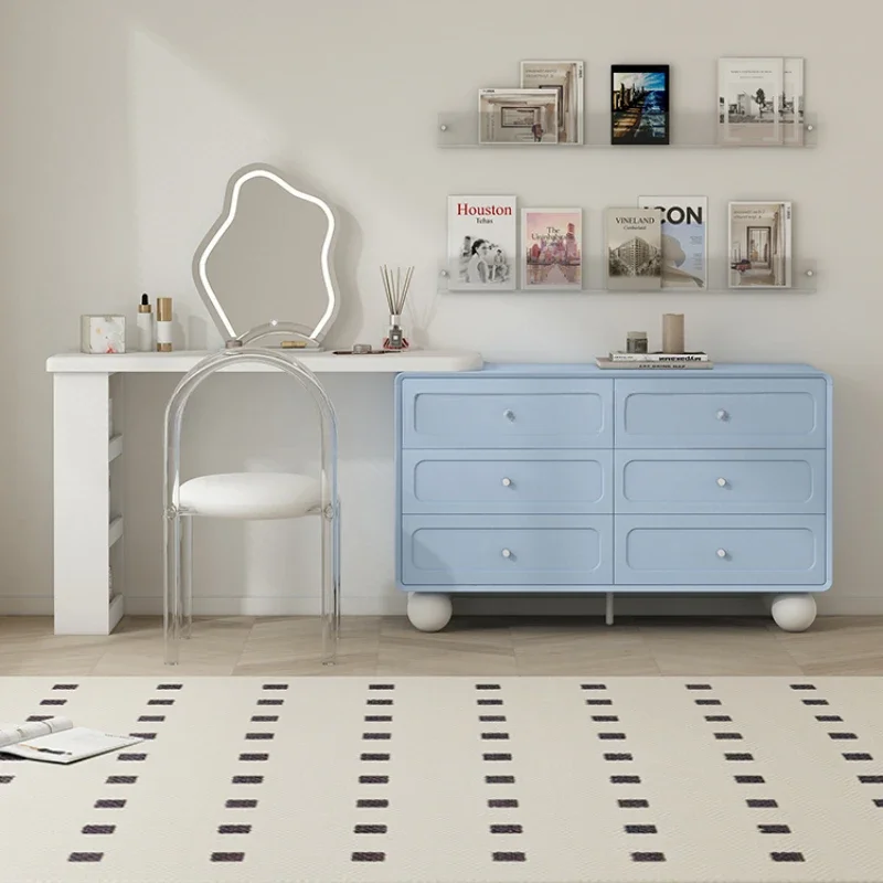 

Simple tone cream wind bedside chest dresser, can be customized