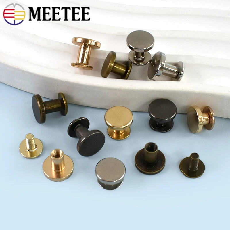 

20-50Pcs 5/6/8mm Metal Flat Head Screws Nail Bag Belt Binding Rivets Buckle Book Notebook Rivet Buttons DIY Hardware Accessories