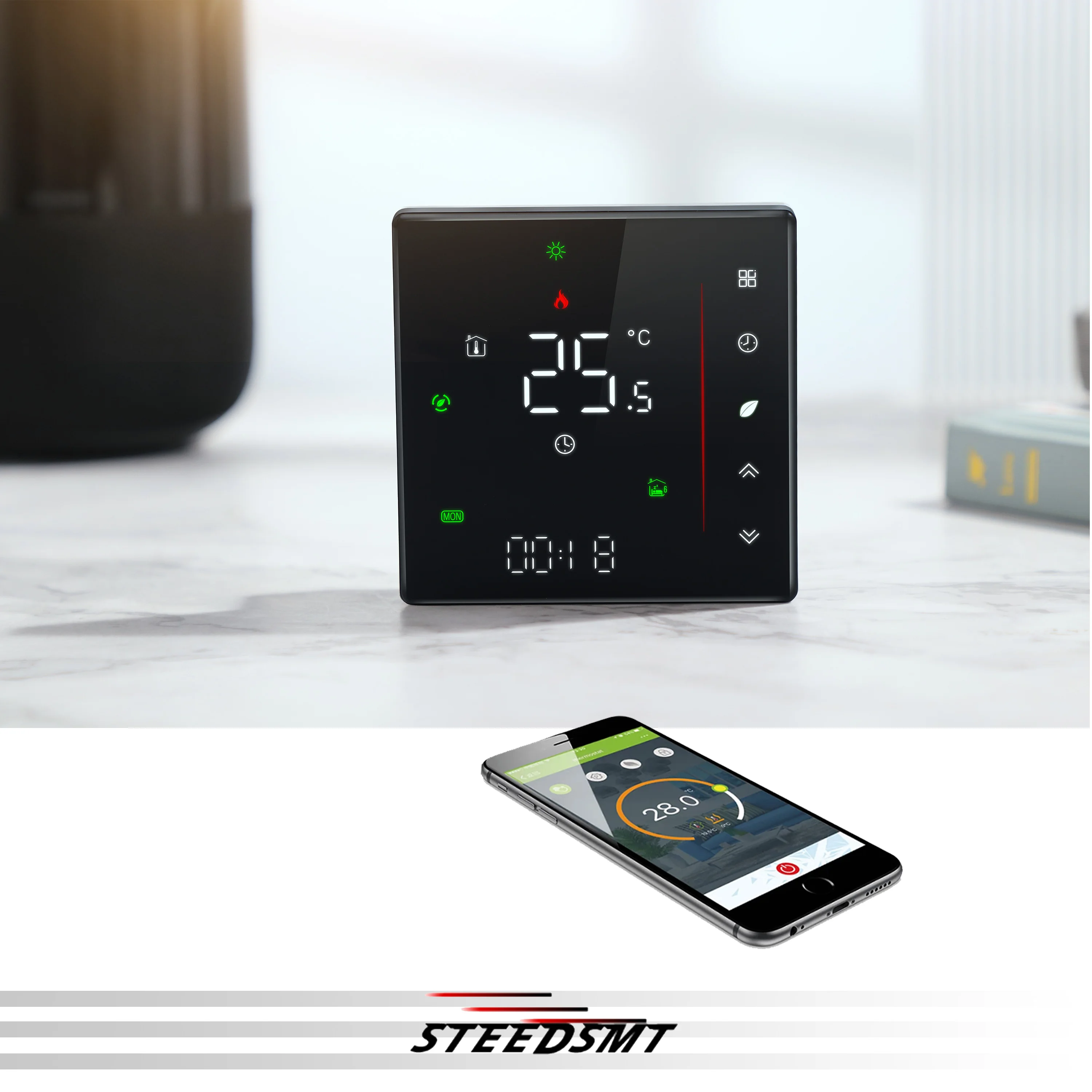

24V/220V Floor Heating Film Heating Thermostat for 16A 4KW Smart Adjustment Switch By ZIGBEE WIFI RS485 Optional
