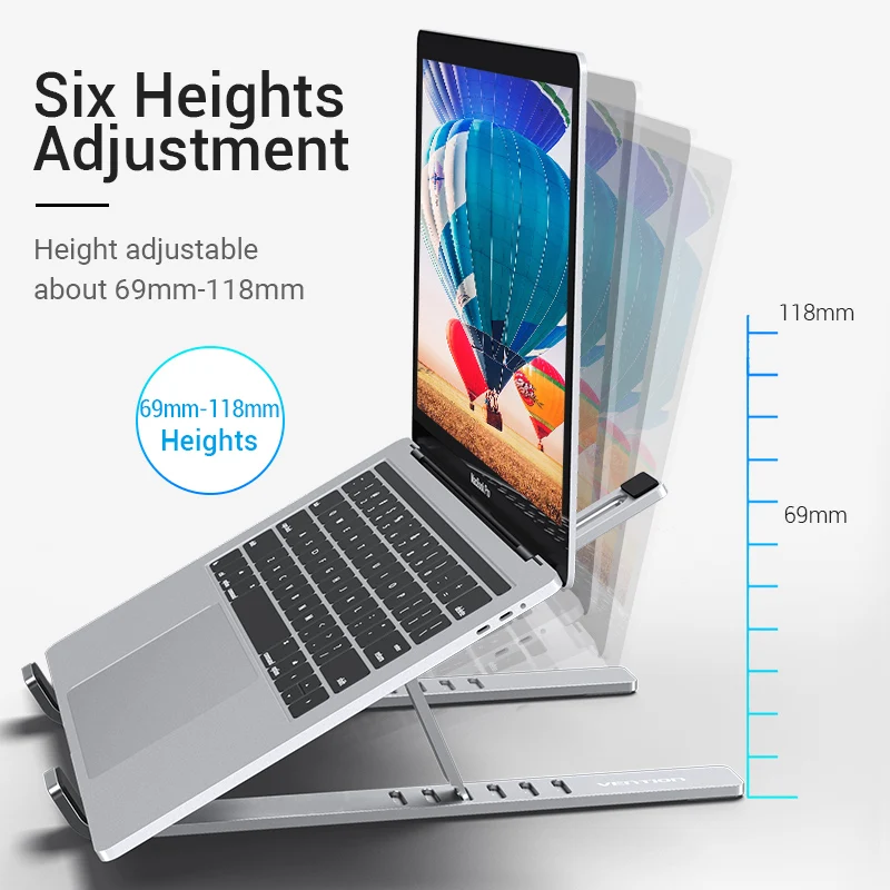 Vention Laptop Stand Holder For Macbook Air Pro Aluminum Foldable Notebook Stand Laptop For MacBook Pro Vertical Tablet Stand