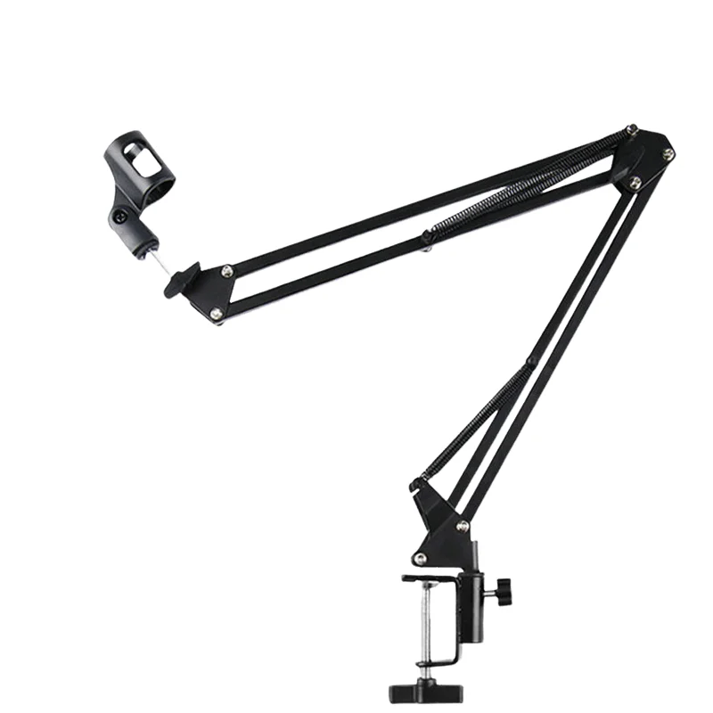 Extendable Microphone Stand Suspension Boom Scissor Arm Stand Support Desktop for PC Game Live Recording Adjustable Mic Bracket