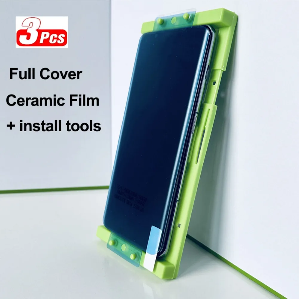 Película de cerámica para Huawei Mate 80 Pro Max Mate 50 60 70 Pro/RS Mate 20 30 40 Pro Plus 50E 40E, Protector de pantalla + Kit de instalación, 3 uds.