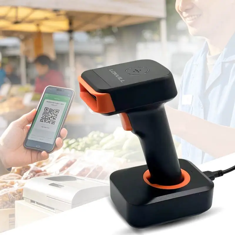 LONVILL 1800mAh Long Battery Life Fast Charging Dock 70 Hours Continuous Work WIFI Handheld Barcode Scanner for Outdoor Events