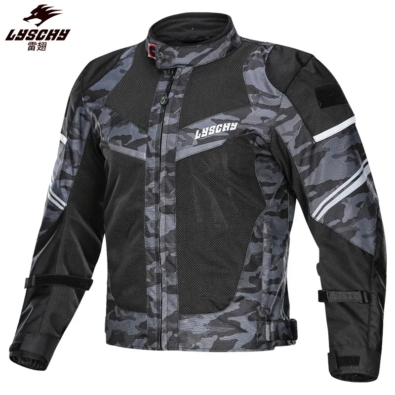 

LYSCHY Motorcycle Jacket Summer Mesh Breathable Reflective Motorbike Jacket Men Women CE Level Motocross Jacket Riding Clothing
