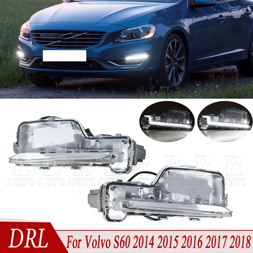 

DRL Front Bumer Fog Light Accessories LED Daytime Running Light 1434567 31434568 For Volvo S60 2014 2015 2016 2017 2018 31335636