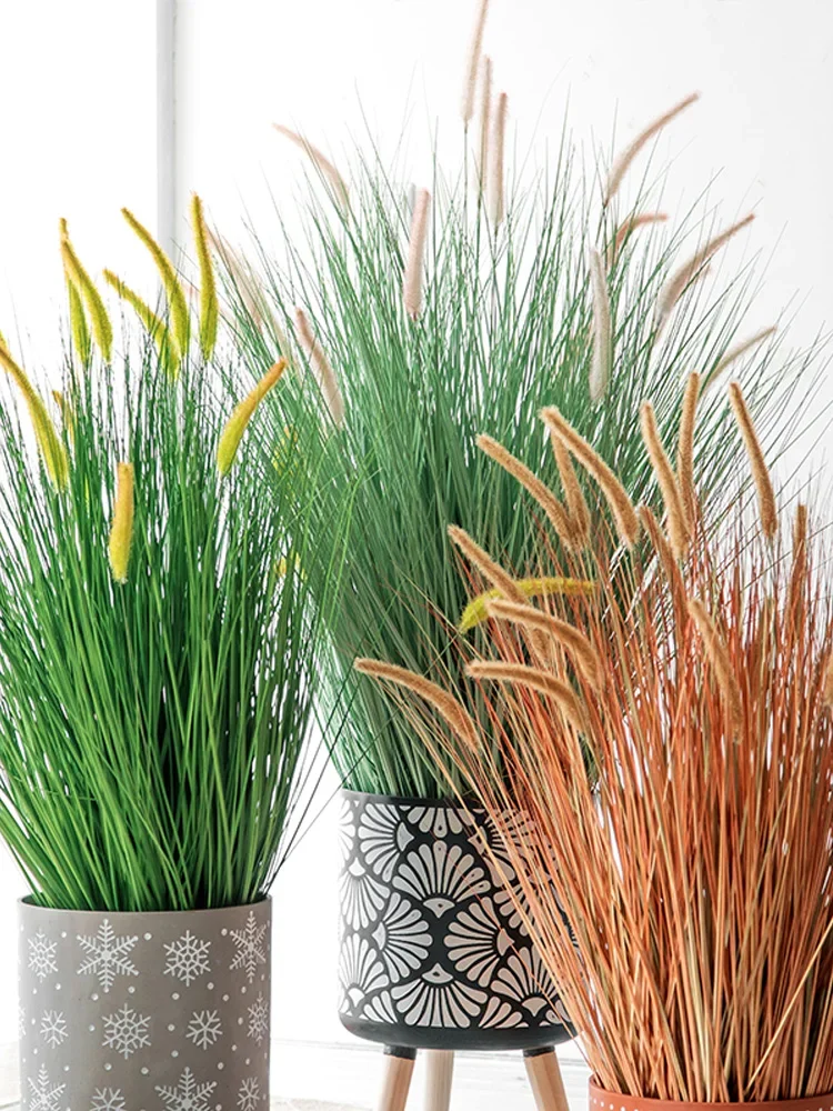 Imitation Foxtail Grass Plant Potted Bionic Reed Grass Indoor Floor Window Decorative Ornament