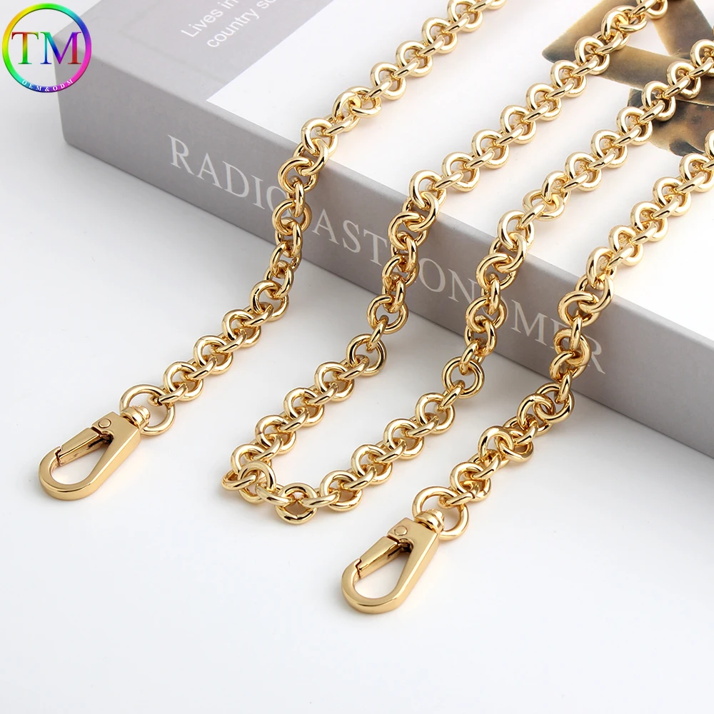 1-5-10PCS 129CM Gold Copper Bag Chains Strap Metal Chain For Women Bag Crossbody Shoulder Belt Handle Wrap Chain Accessories