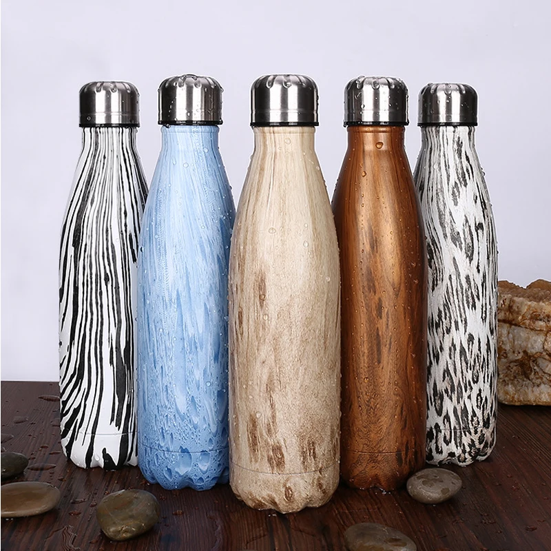 Thermos Bottle Double Layer Stainless Steel Vacuum Insulation Sports Portable Bowling Ball Shape Leak-proof and Drop-proof Cup