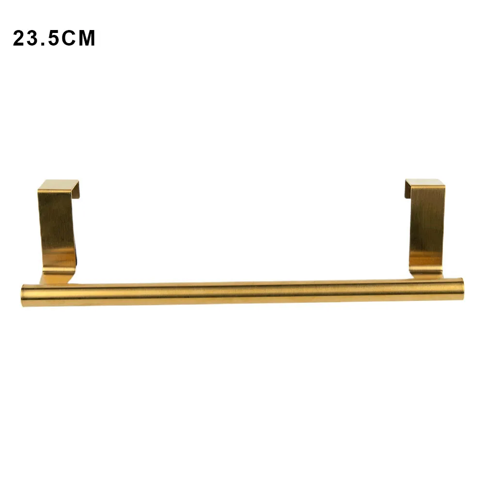 

1PCS Towel Rail Holder Stainless Steel Golden Over Door Towel Holder Rack Hanging Holders For Kitchen Study Bathroom Livingroom