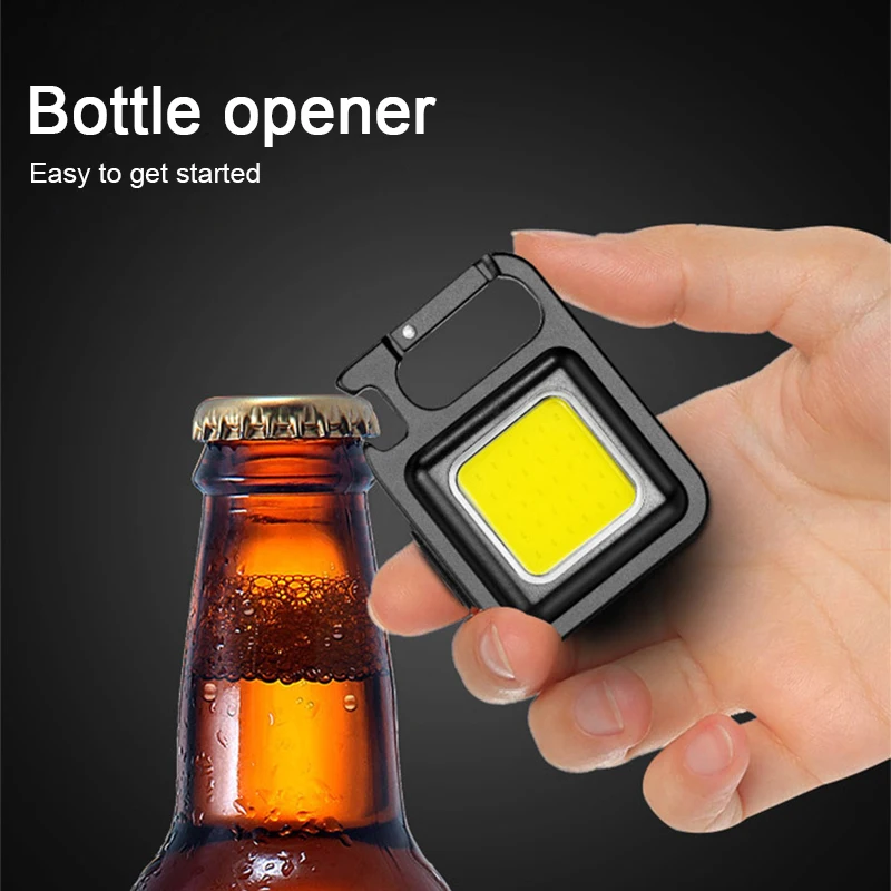 Super Bright Keychain Flashlight LED Working Light Rechargeable Mini Pocket Lamps Keychain Lantern for Outdoor Camping Fishing