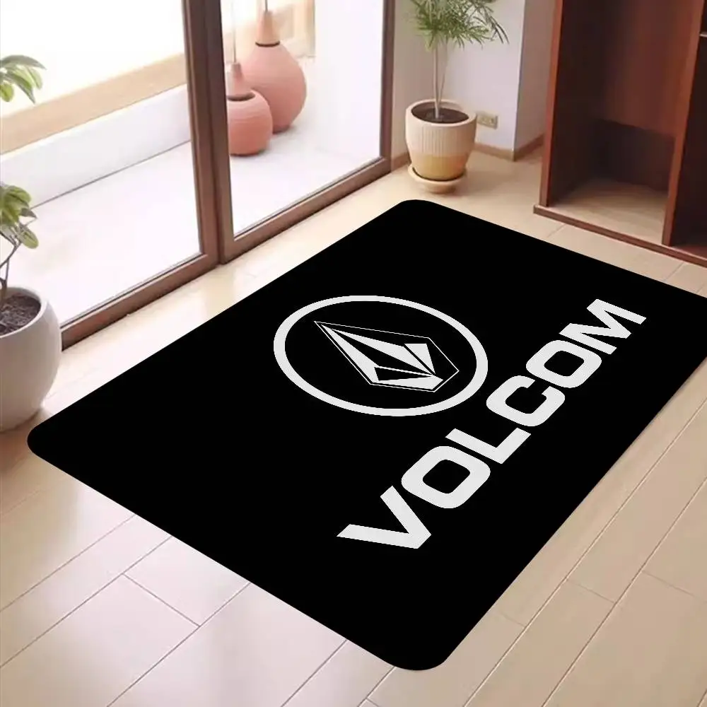 Extreme sports V-Volcom brand logo Kitchen Mat Kids Room Bedroom Decoration Balcony Anti-Slip Doormat Living Room Alfombra