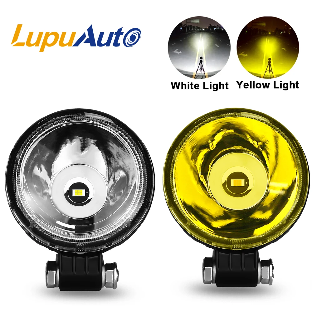 2pcs 3 inch Round LED Work Light Spotlights Super Bright Lights White Amber Motorcycle Fog Lights Driving 12V 24V